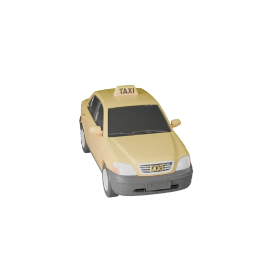Modelo 3D de Taxi Listo para Juegos para Uso en Tiempo Real Activo PBR (Legacy)