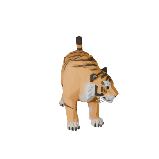 نموذج ثلاثي الأبعاد لنمر سيبيري منخفض المضلع - أصل لعبة Unity مع FBX