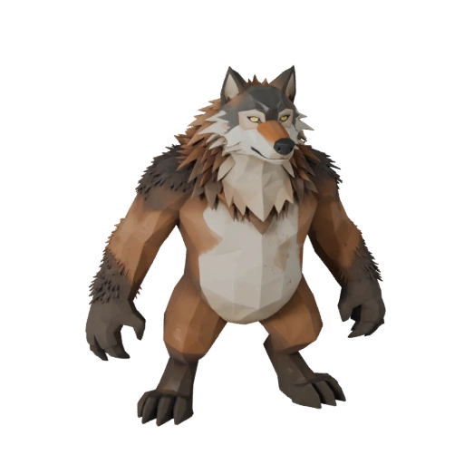 Low Poly Wolf 3D Modell - Unity Game Asset mit FBX | Lizenzfrei