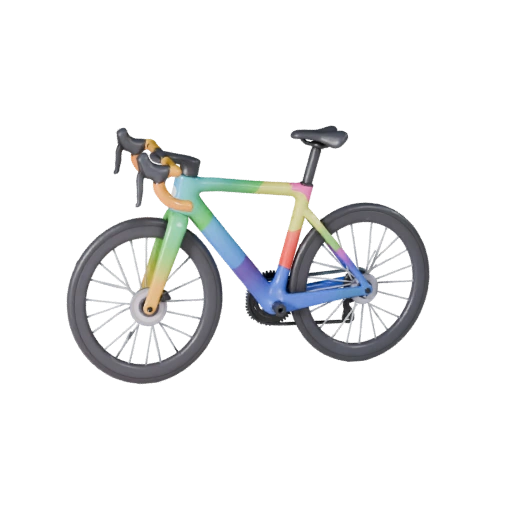 Modelo 3D de Bicicleta de Estrada Desenho Animado - Ativo Estilizado para Jogo