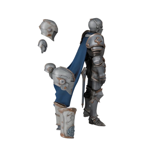 Fantasy Cobalt Knight Character Model - Rigged