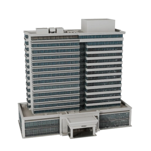 Edificio Sede Bancaria Modelo 3D para Blender - Activo de Render
