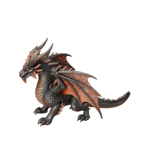 Hoher Poly Feuerdrache 3D-Modell - Detailliertes STL-Asset für den Druck