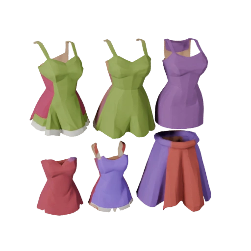 Mini Abito Stilizzato Asset 3D per Livelli Indie