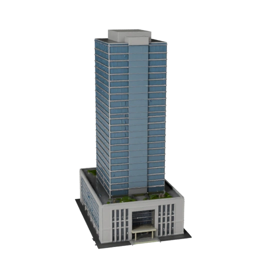Modelo 3D Rascacielos de Cristal para Blender - Activo de Render