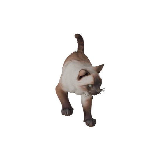 Modello 3D Gatto Siamese High Poly - Asset STL Dettagliato per la Stampa