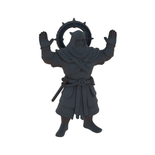 Medieval Druid Miniature STL - Attack