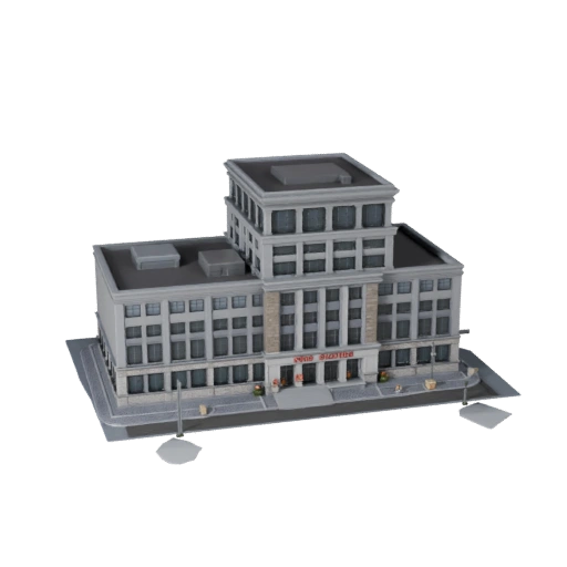 Modelo 3D de Estación de Bomberos para Unity - Activo de Juego para Arquitectura