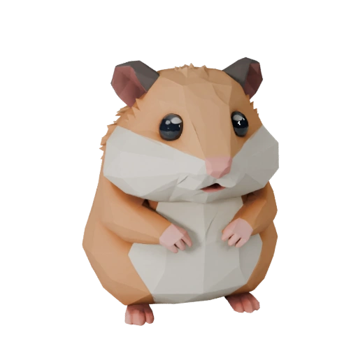 Low Poly Hamster 3D Modell - Unity Game Asset mit FBX | Lizenzfrei