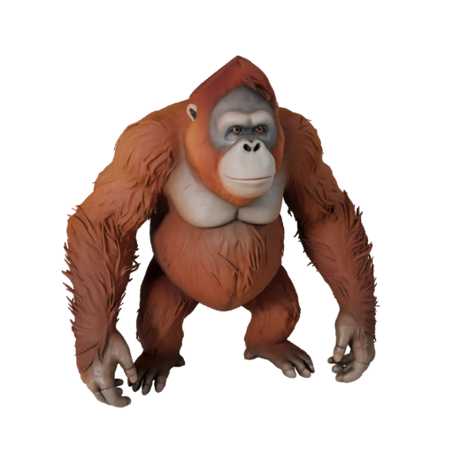 Modelo 3D de Orangotango Realista - Asset PBR Rigged para Jogos | PBR