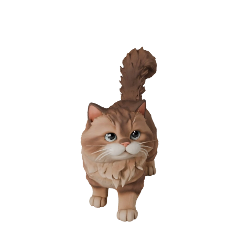 Modello 3D di Gatto Persiano Cartone Animato - Asset Stilizzato per Animazione