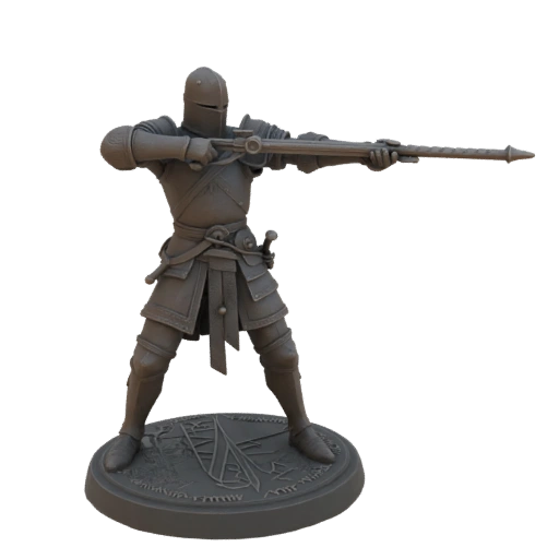 Miniatura Medieval de Guerreiro STL - Em Mira