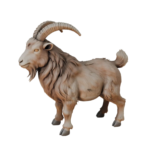 Hohe Poly Ziege 3D-Modell - Detailliertes STL-Asset für den Druck | PBR