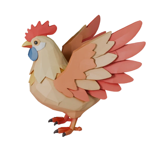 Modèle 3D de Coq Haute Poly - Actif STL Détaillé pour Impression