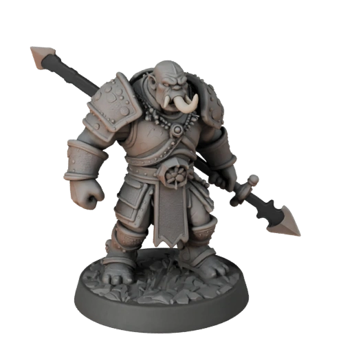 High Poly Orc Warrior Miniature | Pro Render Detail Asset