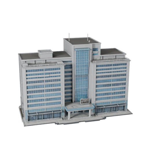 Hospital Building 3D Model for Unity - Realtime Game Asset