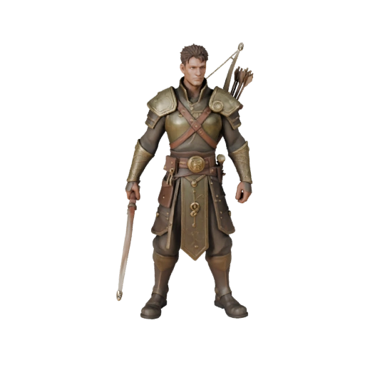 Fantasy NPC Waldläufer Charaktermodell - geriggt