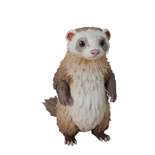 Modello 3D Furetto Low Poly - Asset Unity con FBX | Royalty-Free