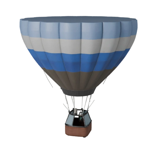 Hohe Poly Heißluftballon 3D-Modell für Studio-Renderings