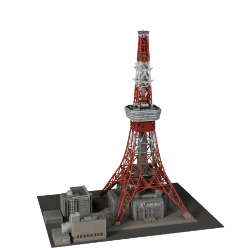 Tokio Turm 3D-Modell für Unreal - Echtzeit-Asset für UE-Szenen