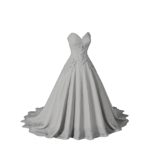 Abito da Sposa Dettagliato Asset 3D per Rendering in Studio