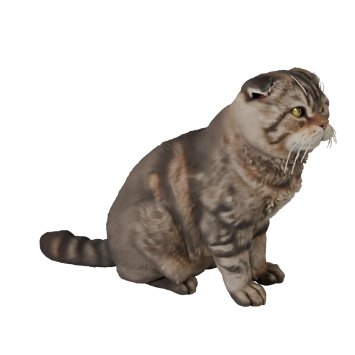 Hohe Poly Scottish Fold 3D Modell - Detailliertes STL-Asset für den Druck