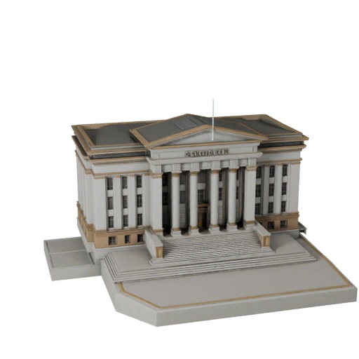 Gerichtsgebäude 3D-Modell für Blender - Render-Asset für Architektur