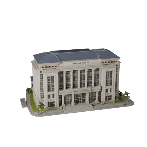 Edificio de Teatro de Alto Poligonaje 3D para Visualización Arquitectónica