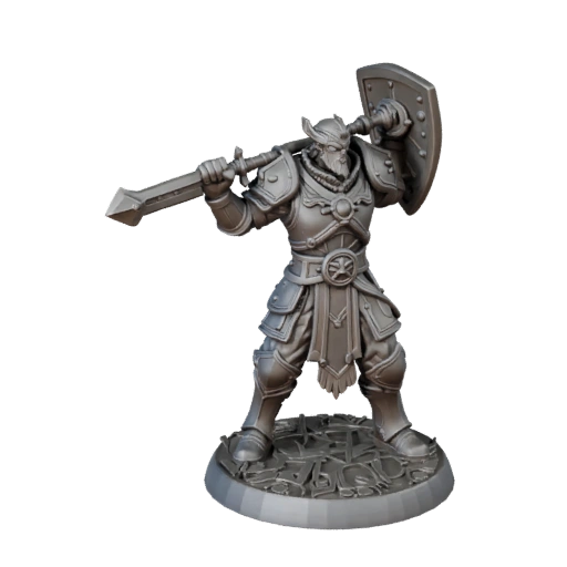Druckbarer menschlicher Kämpfer RPG-Held | STL Druck-Asset-Paket