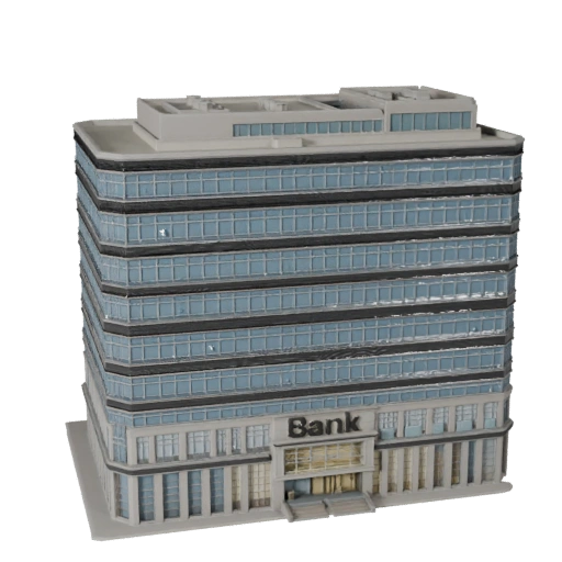 Edificio Sede Banco Alto Poligonaje 3D Model para Visualización Arquitectónica