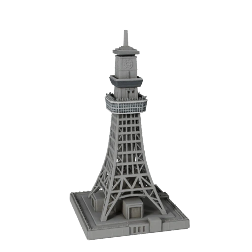 Low Poly Tokyo Turm 3D Modell für Echtzeitspiele und VR