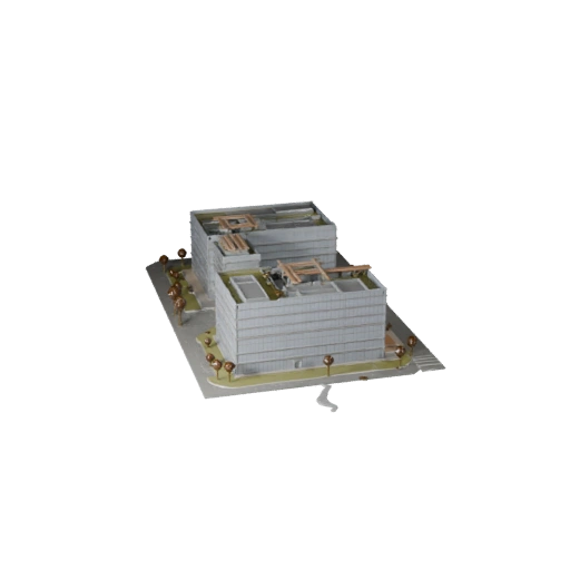 Stilisierter Tech Campus Büro 3D-Modell - Echtzeit-Spiel-Asset