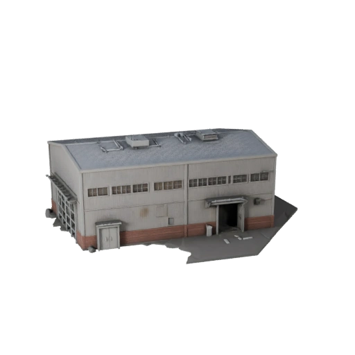 Capannone Industriale Stampabile STL Modello 3D - Asset in Scala