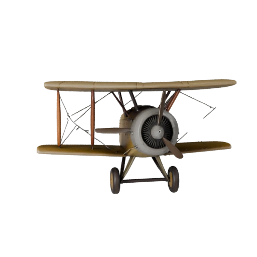 Vintage Biplane 3D Model for Blender & Games - Realistic