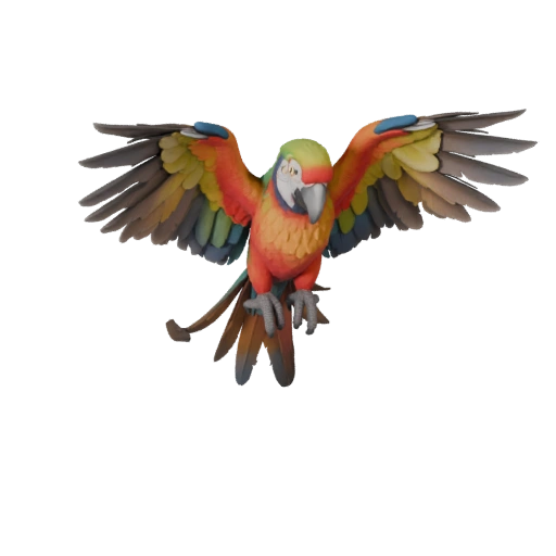Modello 3D Pappagallo Ara per Blender - Asset PBR con Texture