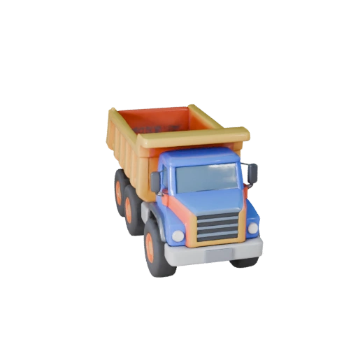 Cartoon Dump Truck 3D Model for Stylized Games PBR Asset
