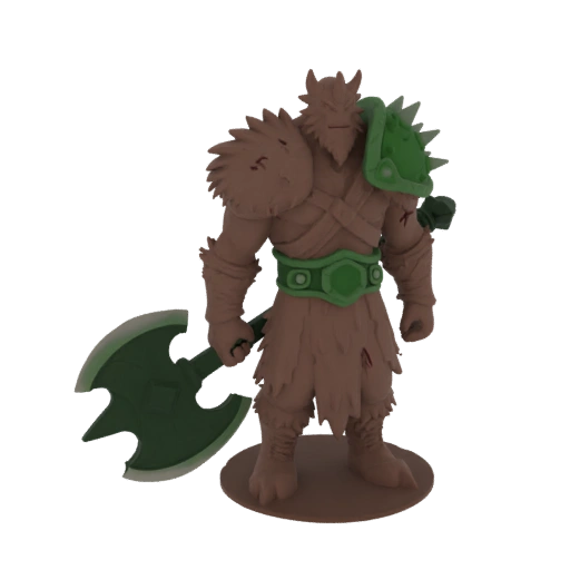 Miniature STL barbare Dragonborn de Fantasy