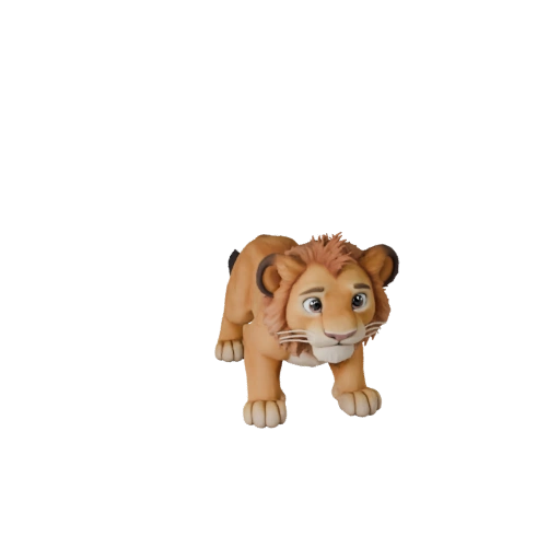 Modèle 3D de lionceau de dessin animé - Actif stylisé pour l'animation | PBR