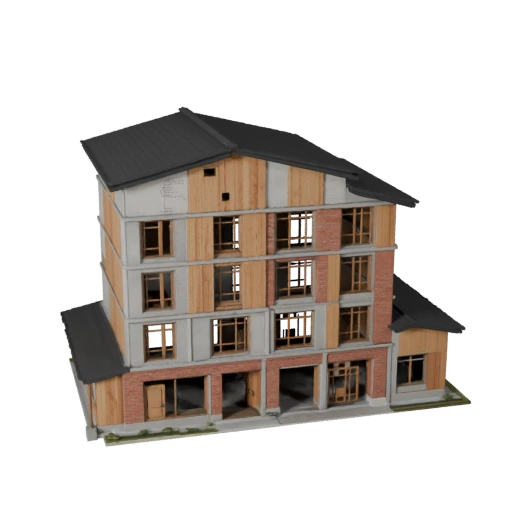 Casa Eco Estilizada Modelo 3D - Activo para Videojuegos de Arquitectura