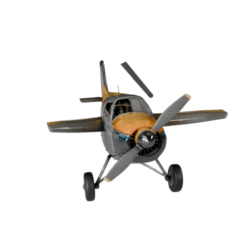 High Poly Propeller Plane 3D Model for Studio Renders