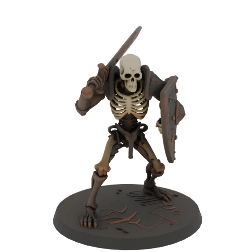 Dark Fantasy Guerriero Scheletro Miniature STL - Posa in agguato
