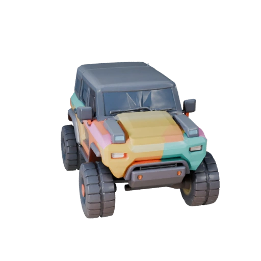 Cartoon Luxury Suv 3D Model for Stylized Games PBR Asset