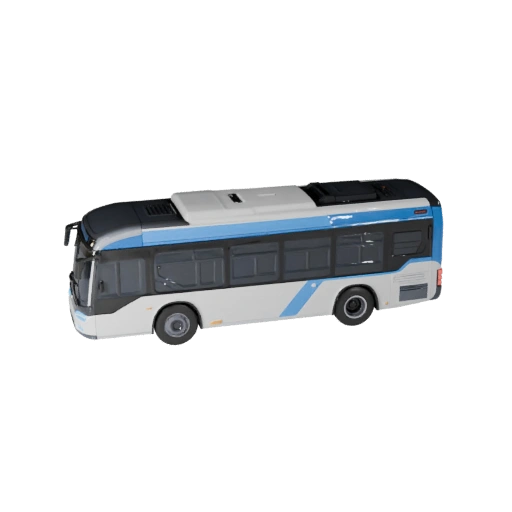 Modelo 3D de Ônibus Futurista Pronto para Jogo para Uso em Tempo Real