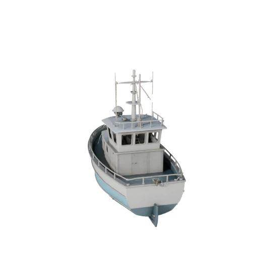 Barco de Pesca Modelo 3D para Unity - Activo de Juego Poligonal Bajo