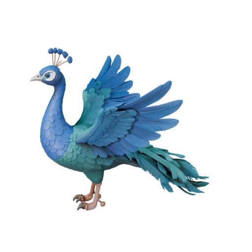 Modelo 3D de Pavão de Alto Poligonagem - Recurso STL Detalhado para Impressão