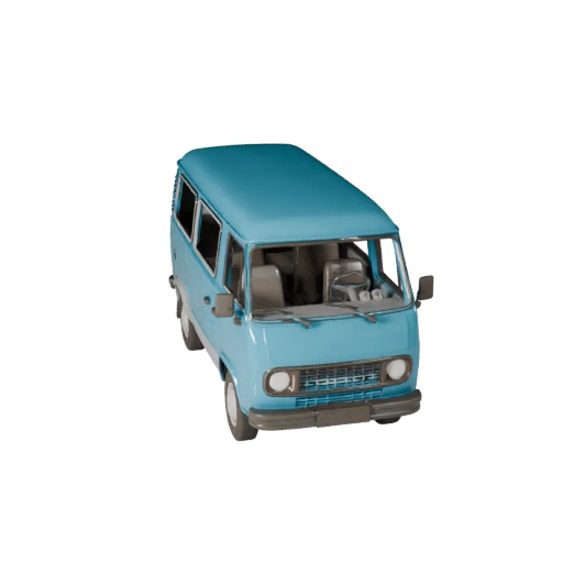 Modelo 3D de Furgoneta Retro para Unity - Asset de Juego Poligonal Bajo