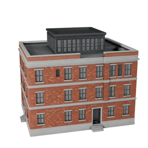 Modelo 3D de Casa Geminada para Blender - Asset de Render para Arquitetura