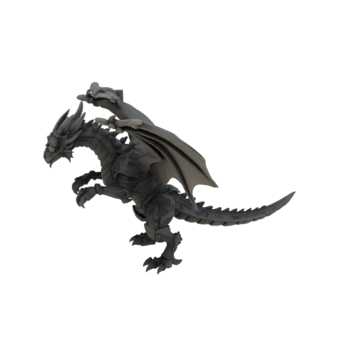 Dark Fantasy Armored Dragon Boss Miniature STL