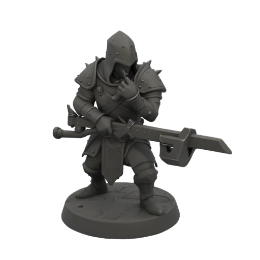 Miniatura Medieval de Anão Assassino STL - Pose de Mira