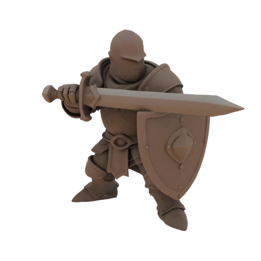 Miniatura STL de Paladino Anão Medieval - Em Mira